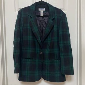 Prophecy by Sag Harbor Green Plaid Wool Blend Blazer